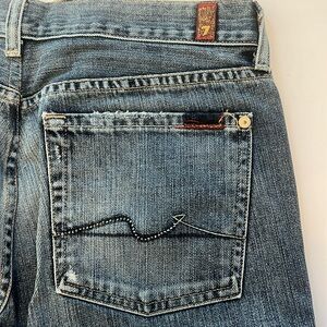 Vintage 7 For All Mankind Women's Flare Jean Size 31 with Sequin Pocket detail